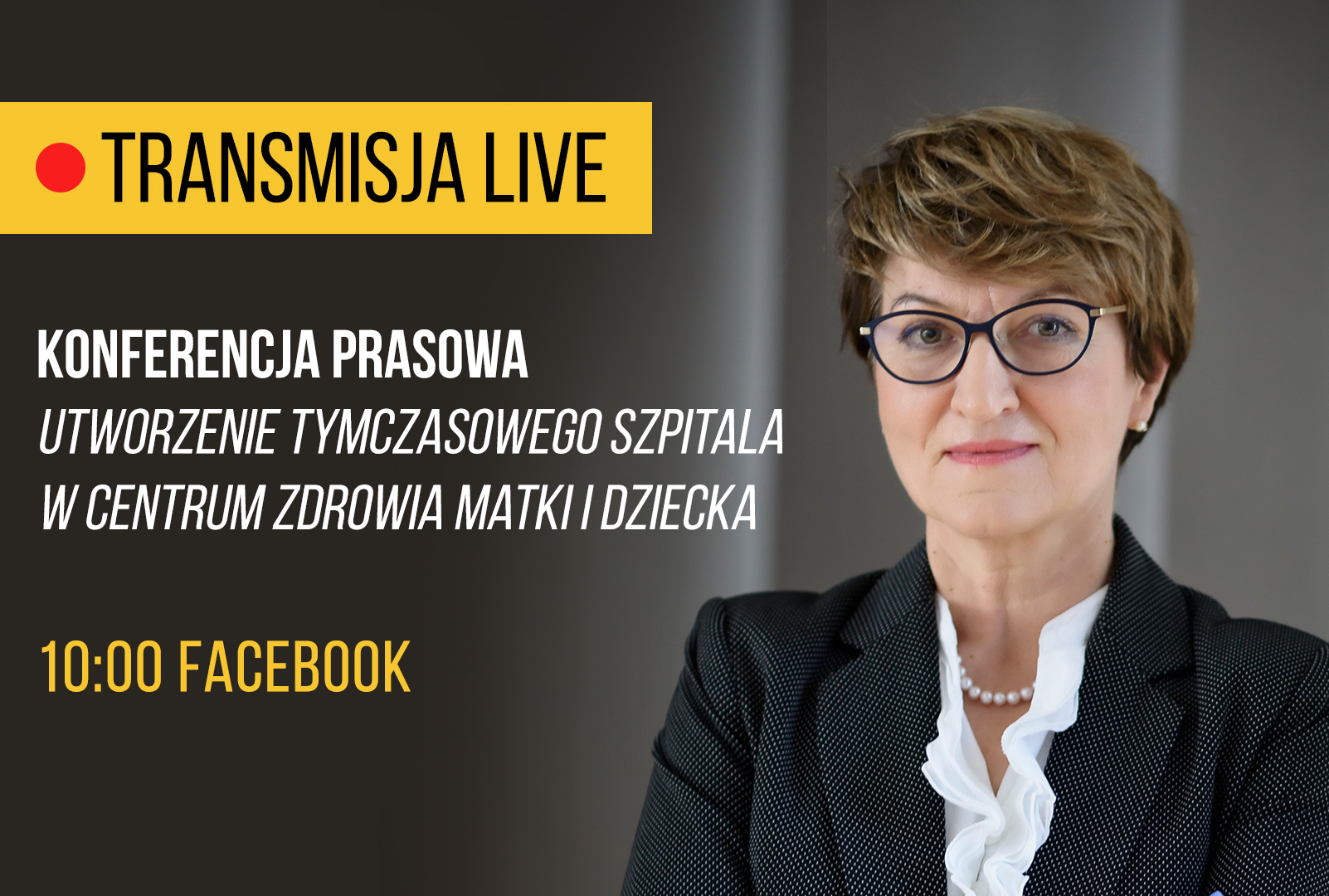 Tablica zapowiadająca konferencję prasową
