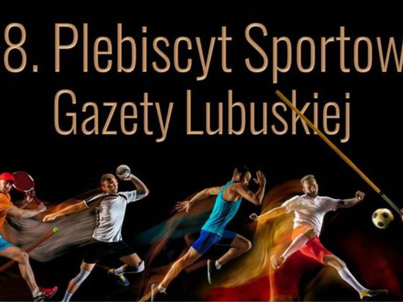 Zdjęcie sportowców z napisem 58. Plebiscyt Sportowy Gazety Lubuskiej.