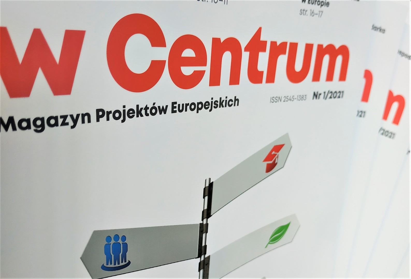 Okładka Magazynu Projektów Europejskich „w Centrum” nr 1/2021.