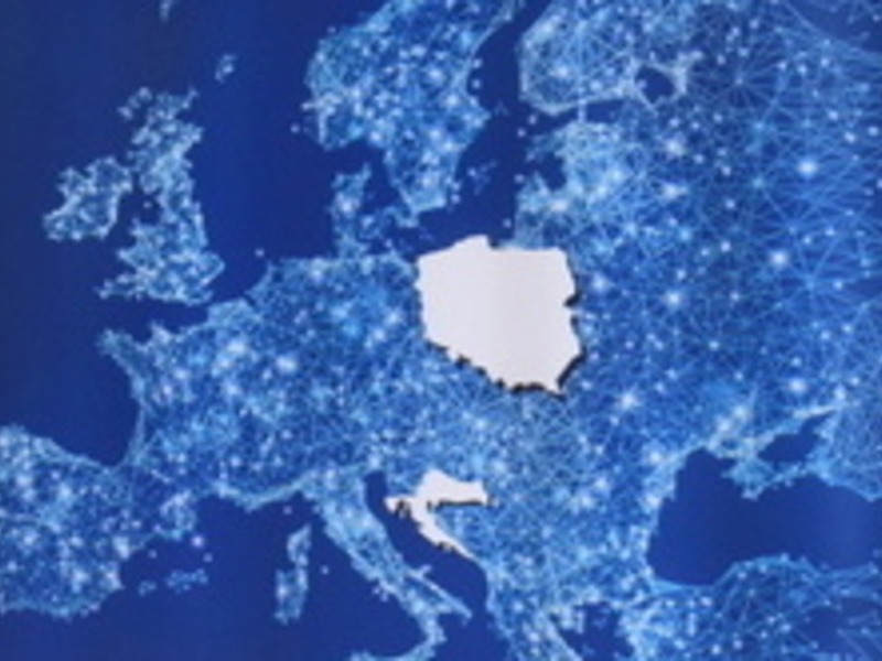 Mapa Europy z zaznaczoną Polską i Chorwacją.