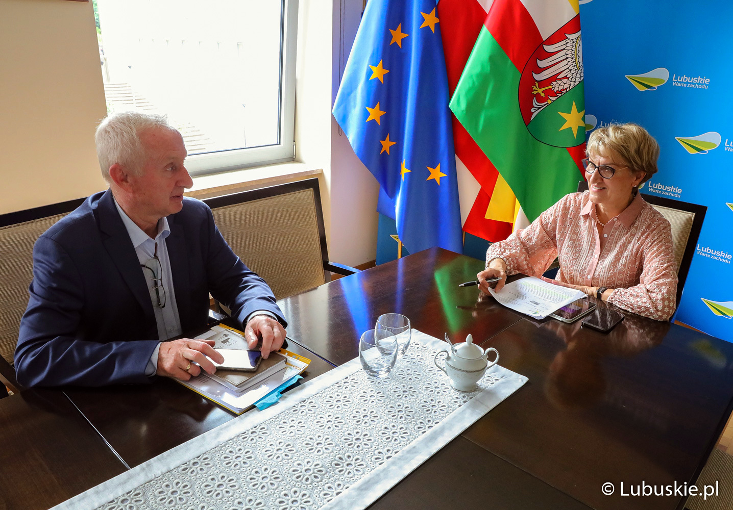 Marszałek Elżbieta Anna Polak oraz Romuald Malinowski - prezes ZLOP