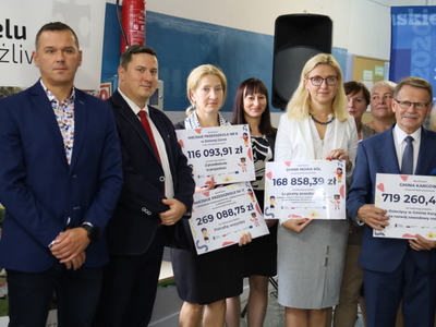 Beneficjenci podczas podpisania umów  
