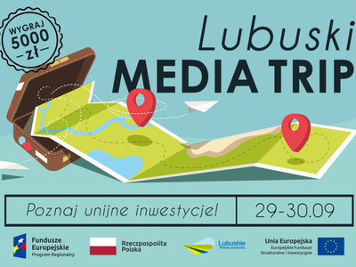 Grafika z napisem Lubuski Media Trip.