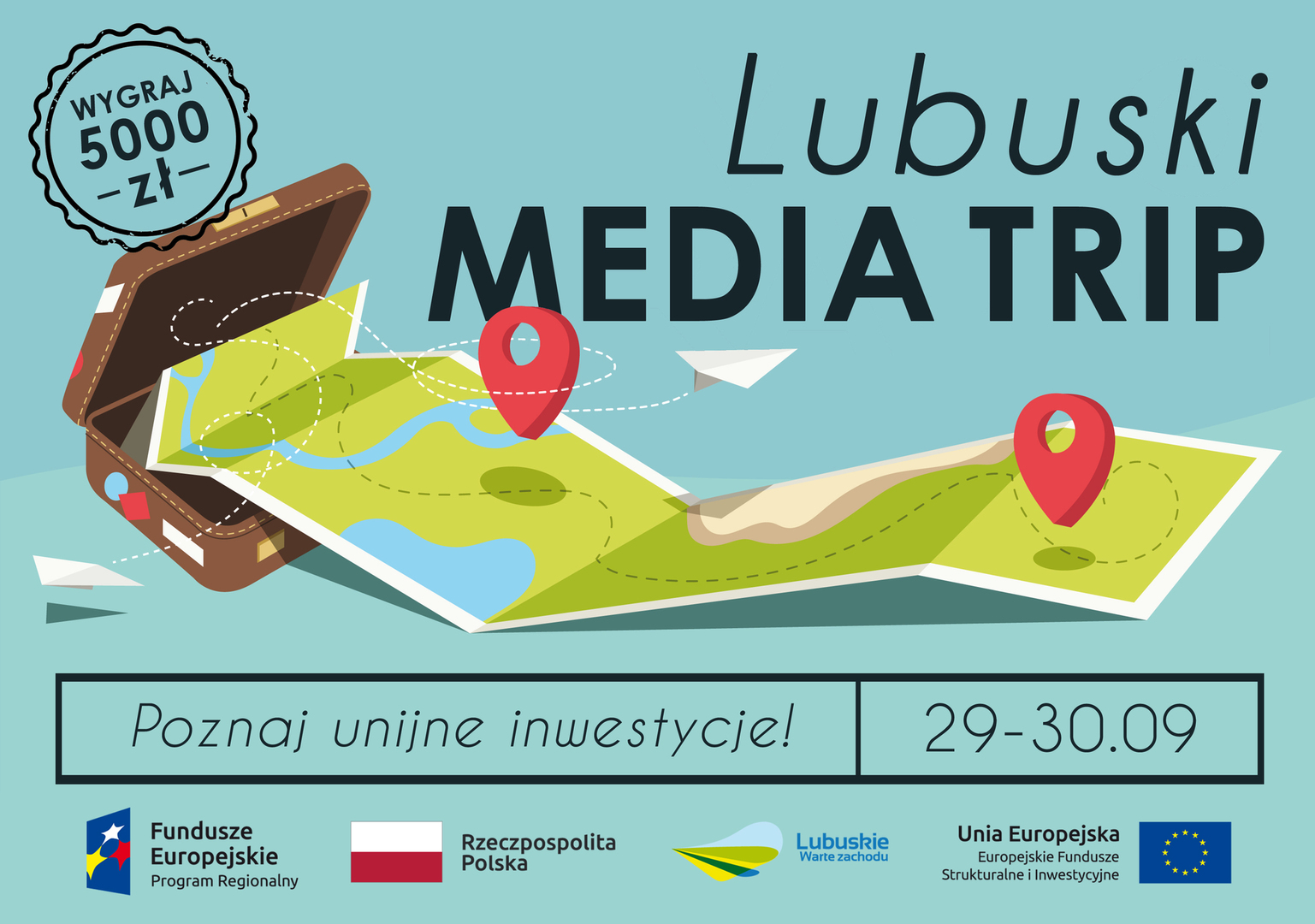 Grafika z napisem Lubuski Media Trip. 