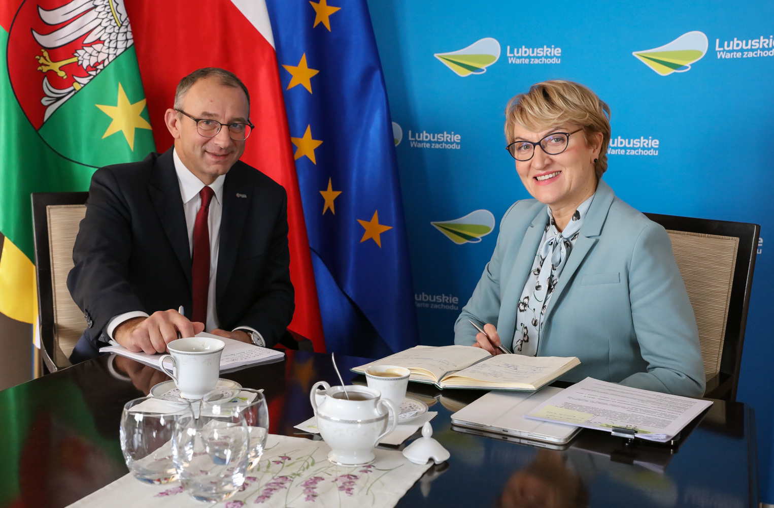 marszałek Elżbieta Anna Polak i burmistrz Marek Cebula