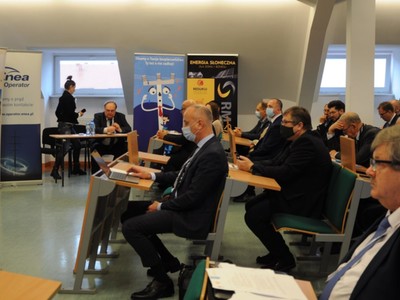 Uczestnicy konferencji naukowej pt. Wybrane aspekty rozwoju technologii odnawialnych źródeł energii w kontekście neutralności klimatycznej