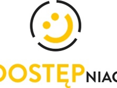 Grafika przedstawia logo konkursu Udostępniacze. Piktogram uśmiechniętej twarzy i napis Udostępniacze.
