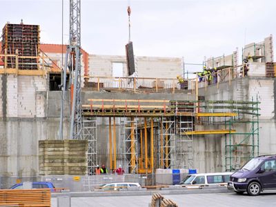 7 lutego 2022 roku trwały prace na wysokości trzeciej kondygnacji budowanej Sceny Lalkowej Lubuskiego Teatru w Zielonej Górze.