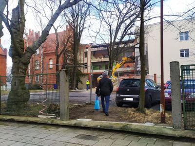 Rozbiórka łącznika w Szpitalu Uniwersyteckim w Zielonej Górze
