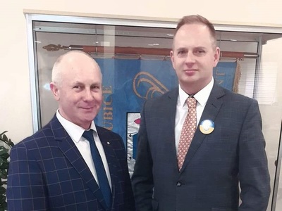 Zbigniew Kołodziej i Grzegorz Cholewczyński - Przewodniczący Rady Miejskiej w Słubicach