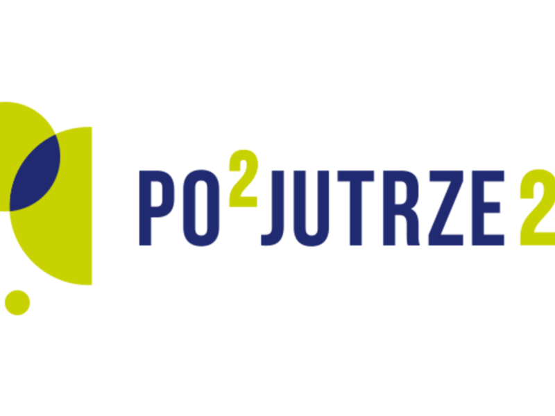 Grafika przedstawia logotyp konkursu. Napis Popojutrze 2.0.