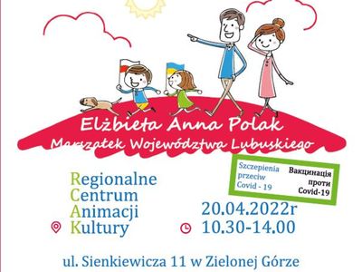 Na pierwszy w tym sezonie Lubuski Piknik Zdrowia zapraszamy w środę, 20 kwietnia 2022 r. w godz. 10.30 – 14.00 do Regionalnego Centrum Animacji Kultury przy ul. Sienkiewicza 11 w Zielonej Górze, które może się pochwalić nowoczesnym, wielofunkcyjnym obiektem – Centrum Kreatywnej Kultury. 