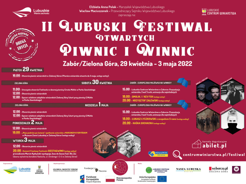 Program II Lubuskiego Festiwalu Otwartych Piwnic i Winnic