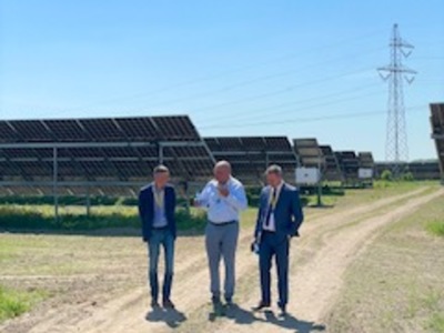 Wacław Maciuszonek - Przewodniczący SWL - zwieńczenie budowy największej słonecznej inwestycji Grupy Polenergia w Sulechowie - 19 maja 2022 r.