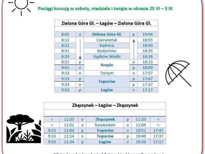 Rozkład jazdy pociągów do Łagowa