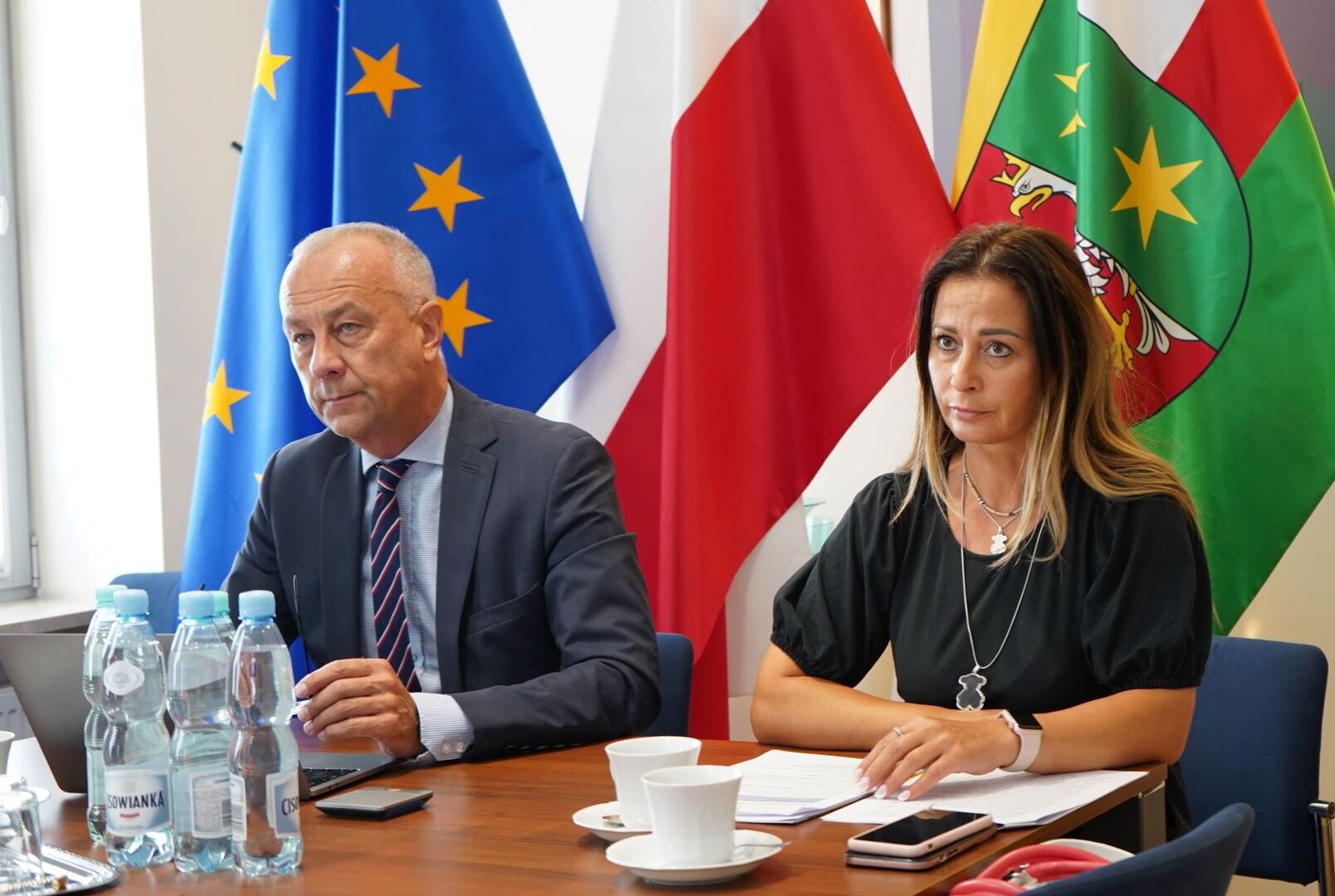 W spotkaniu wzięli udział m.in. Członek Zarządu Województwa Lubuskiego Marcin Jabłoński i Dyrektor Departamentu Zarządzania Regionalnym Programem Operacyjnym Sylwia Pędzińska