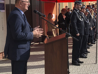 75 lat Ochotniczej Straży Pożarnej w Dąbiu - wystąpienie wicemarszałka Stanisława Tomczyszyna
