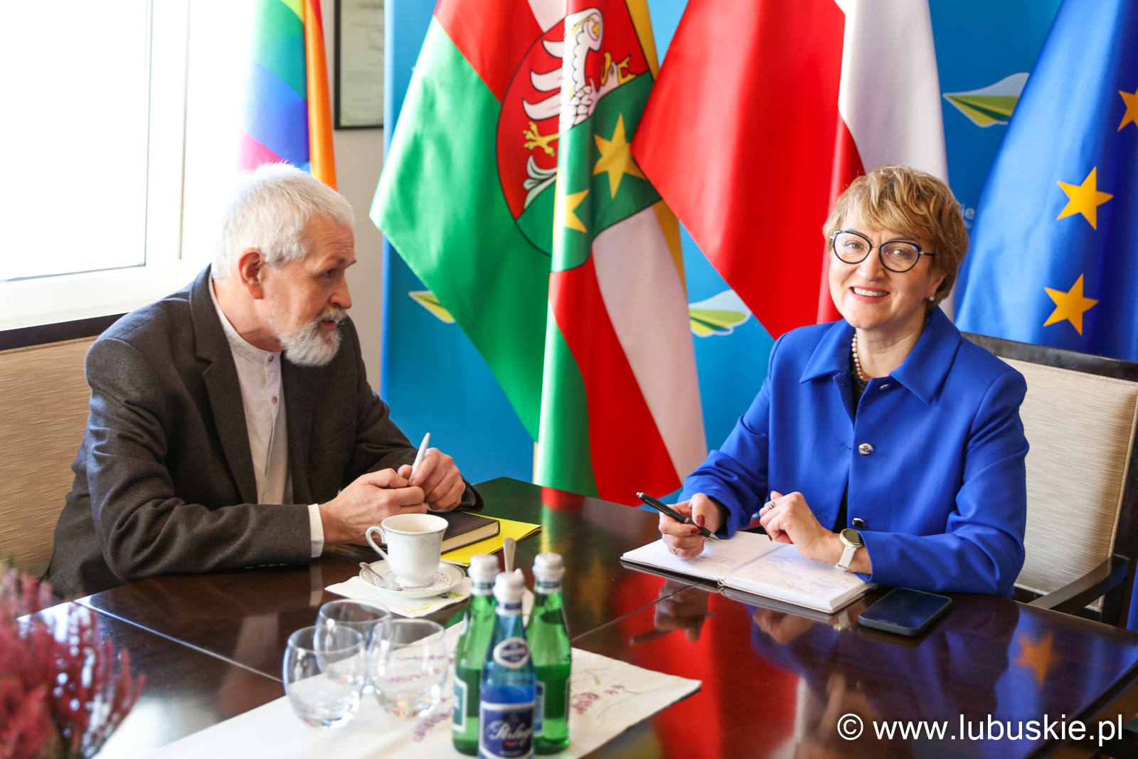 Marszałek Elżbieta Anna Polak i prezes fundacji Canor Cezary Zych
