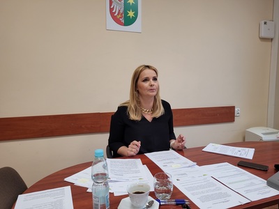 Anna Synowiec - Przewodnicząca Komisji Skarg, Wniosków i Petycji w trakcie posiedzenia 09 listopada 2022 r. 