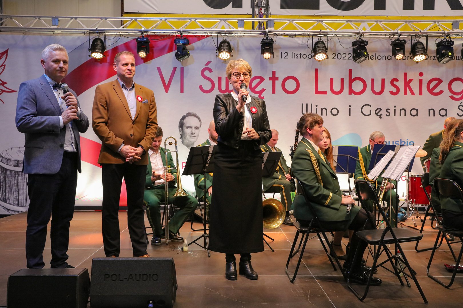 Otwarcie VI Święta Młodego Lubuskiego Wina w Drzonkowie z udziałem marszałek Elżbiety Anny Polak i wicemarszałka Łukasza Poryckiego.