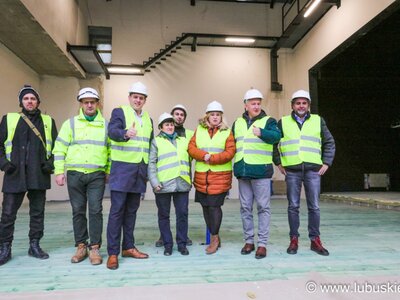 16 listopada 2023 r. Wizyta na budowie Sceny Lalkowej Lubuskiego Teatru w Zielonej Górze