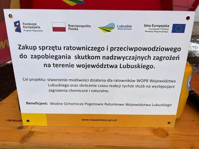 Przekazanie sprzętu dla ratowników WOPR zakupionego dzięki dofinansowaniu unijnemu