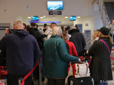 Odprawa pasażerów lotu z Babimostu do Taby w Egipcie - 21.12.2022 