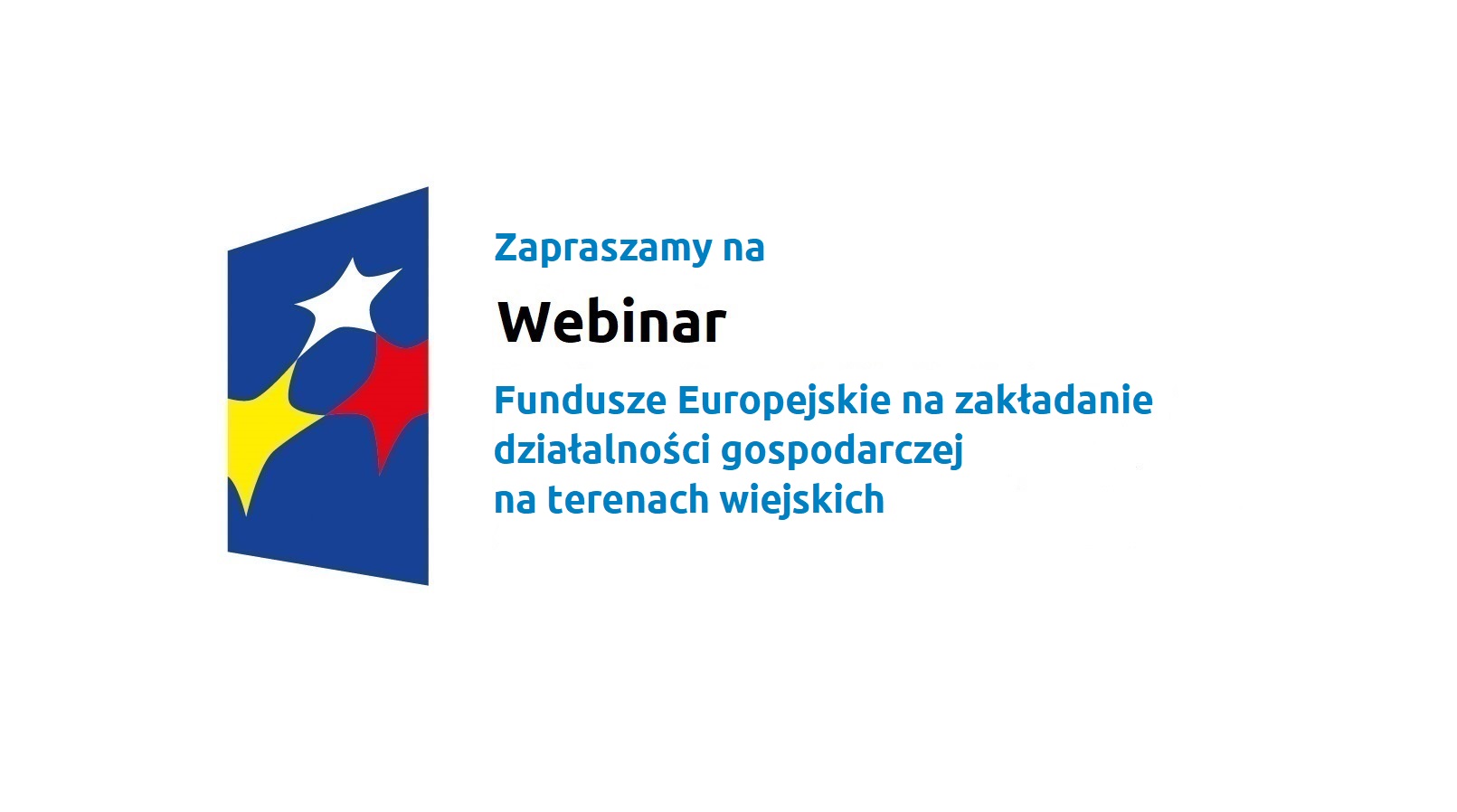 grafika w kształcie rombu i wpisane w niego 3 gwiazdki. Do tego napis z zaproszeniem na webinar
