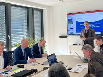 Delegacja Urzędu Marszałkowskiego Województwa Lubuskiego spotkała się w czwartek, 9 lutego 2023 r. z przedstawicielami Portu Lotniczego Berlin Brandenburg – BER