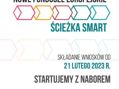 Plakat, który promuje pierwsze nabory wniosków w szybkiej ścieżce SMART w FENG, realizowane przez PARP od 21 lutego 2023 r.