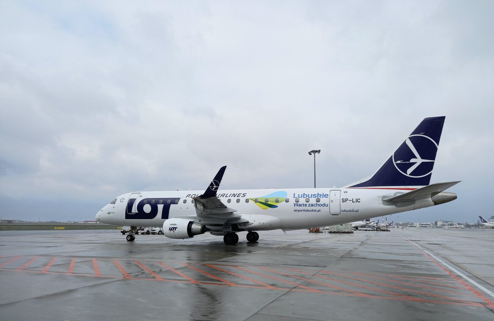 Samolot pasażerski na lotnisku w Babimoście