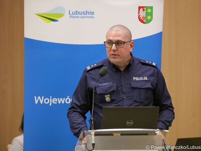 Mł. insp. Rafał Banach, zastępca komendanta wojewódzkiego policji w Gorzowie Wlkp.