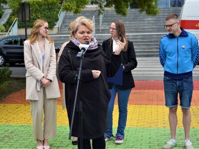 Konferencja prasowa podsumowującą Ranking Szkół Przyjaznych LGBTQ+ "Bezpieczna Szkoła" w województwie lubuskim