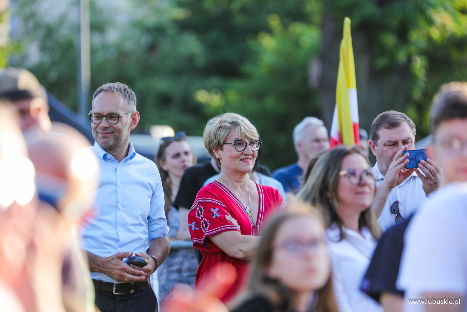 Marszałek Elżbieta Anna Polak podczas Święta Województwa Lubuskiego we Wschowie. z lewej burmistrz Konrad Antkowiak.
