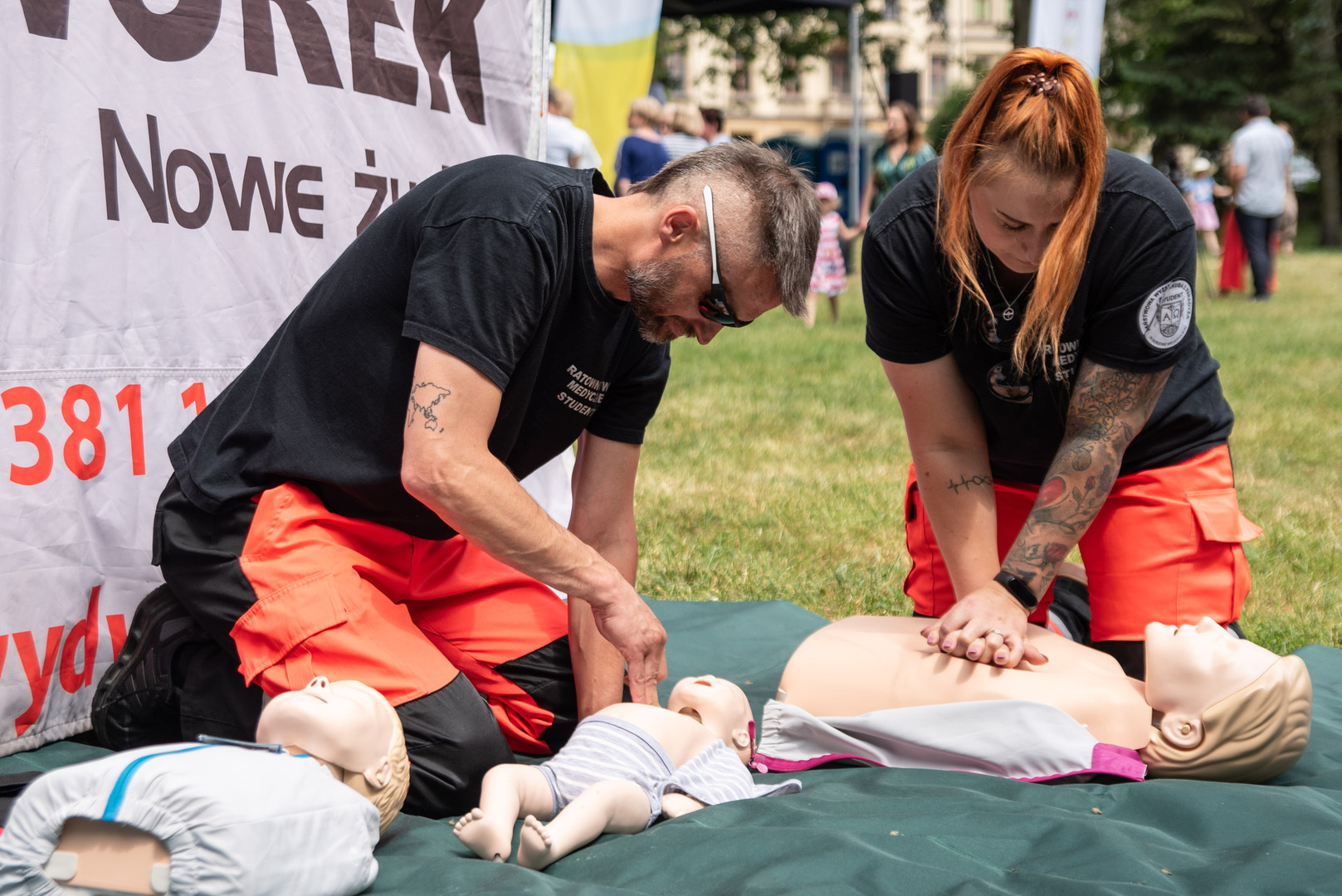 Podczas pikniku zdrowia można było się dowiedzieć, na czym polega prawidłowo resuscytacja