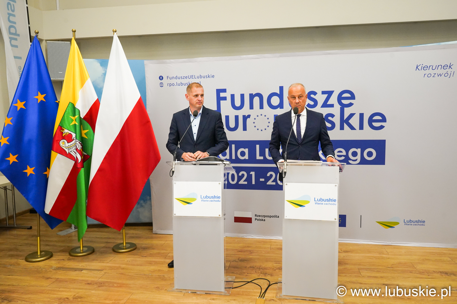 Ruszają pierwsze nabory wniosków w ramach programu Fundusze Europejskie dla Lubuskiego 2021-2027. O szczegółach mówili członek zarządu Marcin Jabłoński i wicemarszałek Łukasz Porycki.
