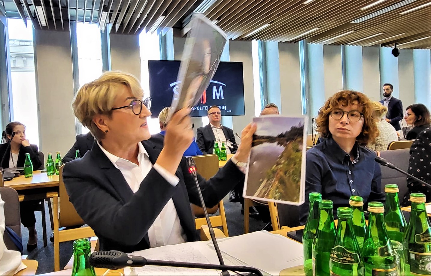 Marszałek Elżbieta Anna Polak podczas wspólnego posiedzenia komisji sejmowych