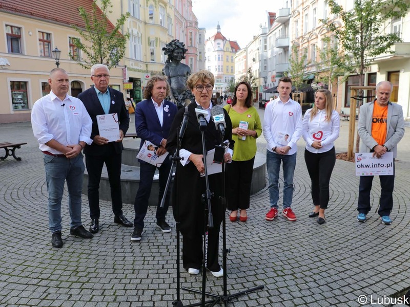 Konferencja prasowa na zielonogórskim deptaku