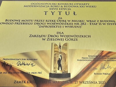 Nagroda w konkursie „Modernizacja Roku i Budowa XXI wieku”