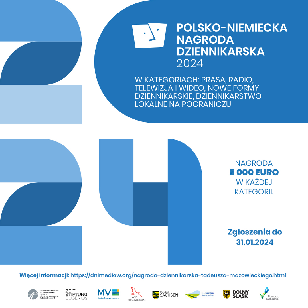 Zgłoszenia do Polsko-Niemieckiej Nagrody Dziennikarskiej 2024