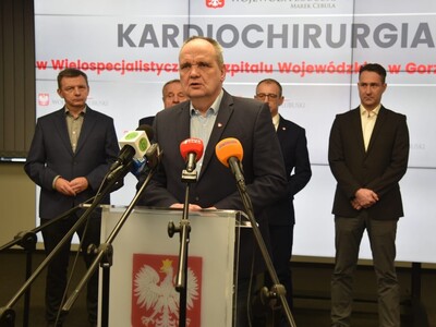Konferencja prasowa w Lubuskim Urzędzie Wojewódzkim ws. gorzowskiej kardiochirurgii