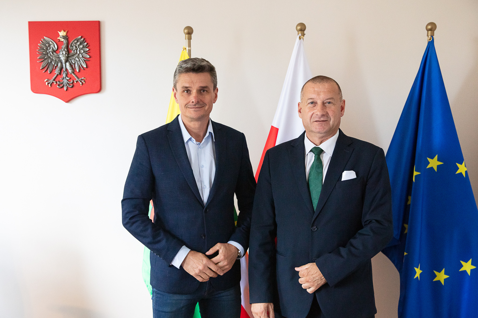 Wicemarszałek Sebastian Ciemnoczołowski z nowym prezesem Kostrzyńsko-Słubickiej Specjalnej Strefy Ekonomicznej, Tomaszem Pisarkiem