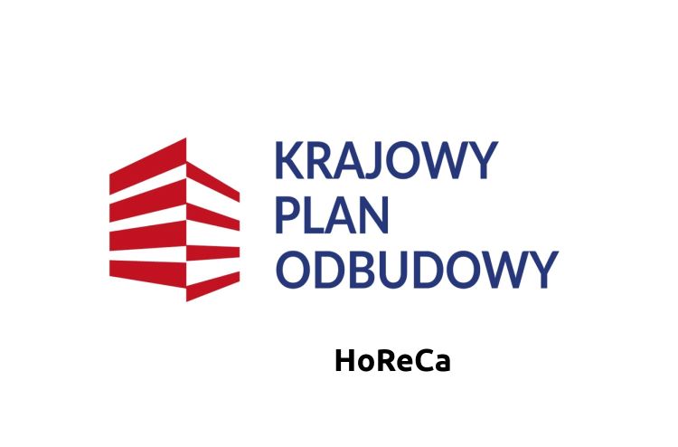 logo KPO , paski w kształcie Polski, plus napis horeca