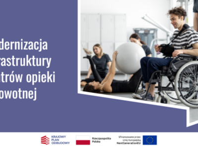 Grafika do webinaru pt. "Modernizacja infrastruktury centrów opieki zdrowotnej" w ramach cyklu "KPO dla Jednostek Samorządu terytorialnego"