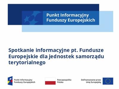 baner informacyjny o spotkaniu wraz z logotypami unijnymi