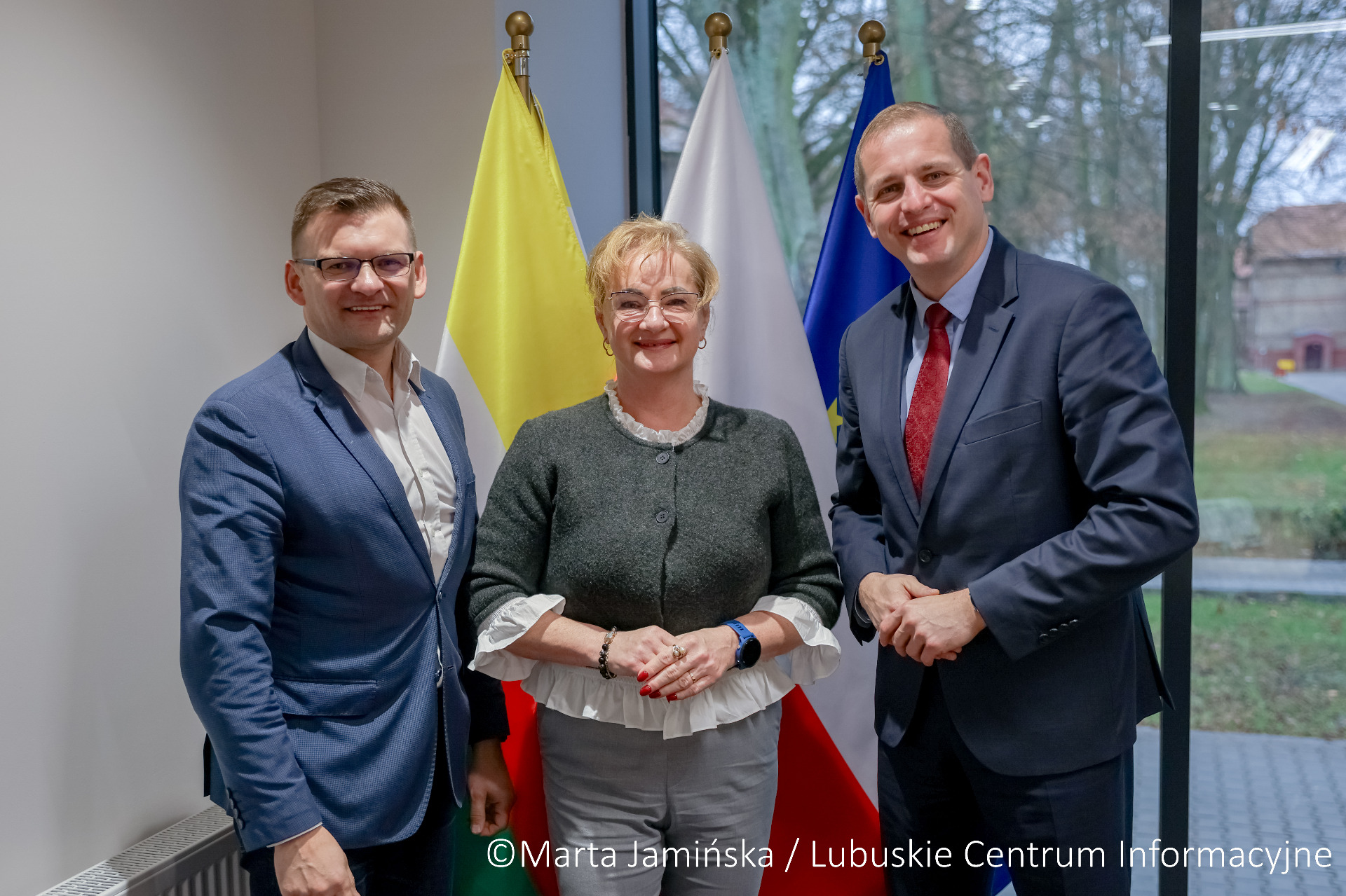 Spotkanie członka zarządu województwa lubuskiego Łukasza Poryckiego z radną Miasta Gorzowa Wlkp. Marią Szupiluk, kierującą wraz z mężem Zespołem Tańca Ludowego