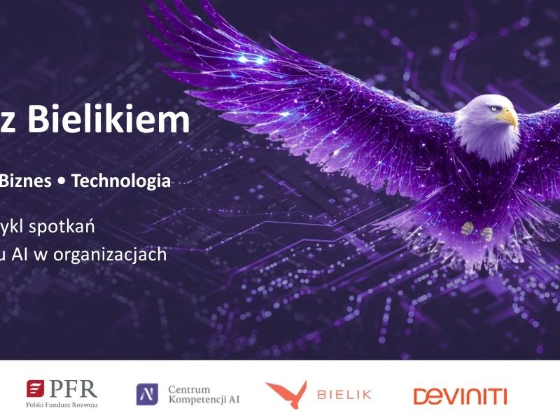 Zdjęcie przedstawia orła i napis start z bielikiem